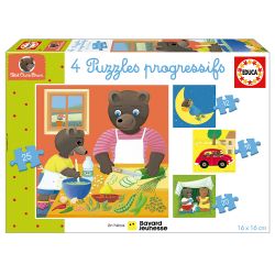 EDUCA 4 CASSE-TÊTES PROGRESSIFS - PETIT OURS BRUN #19884